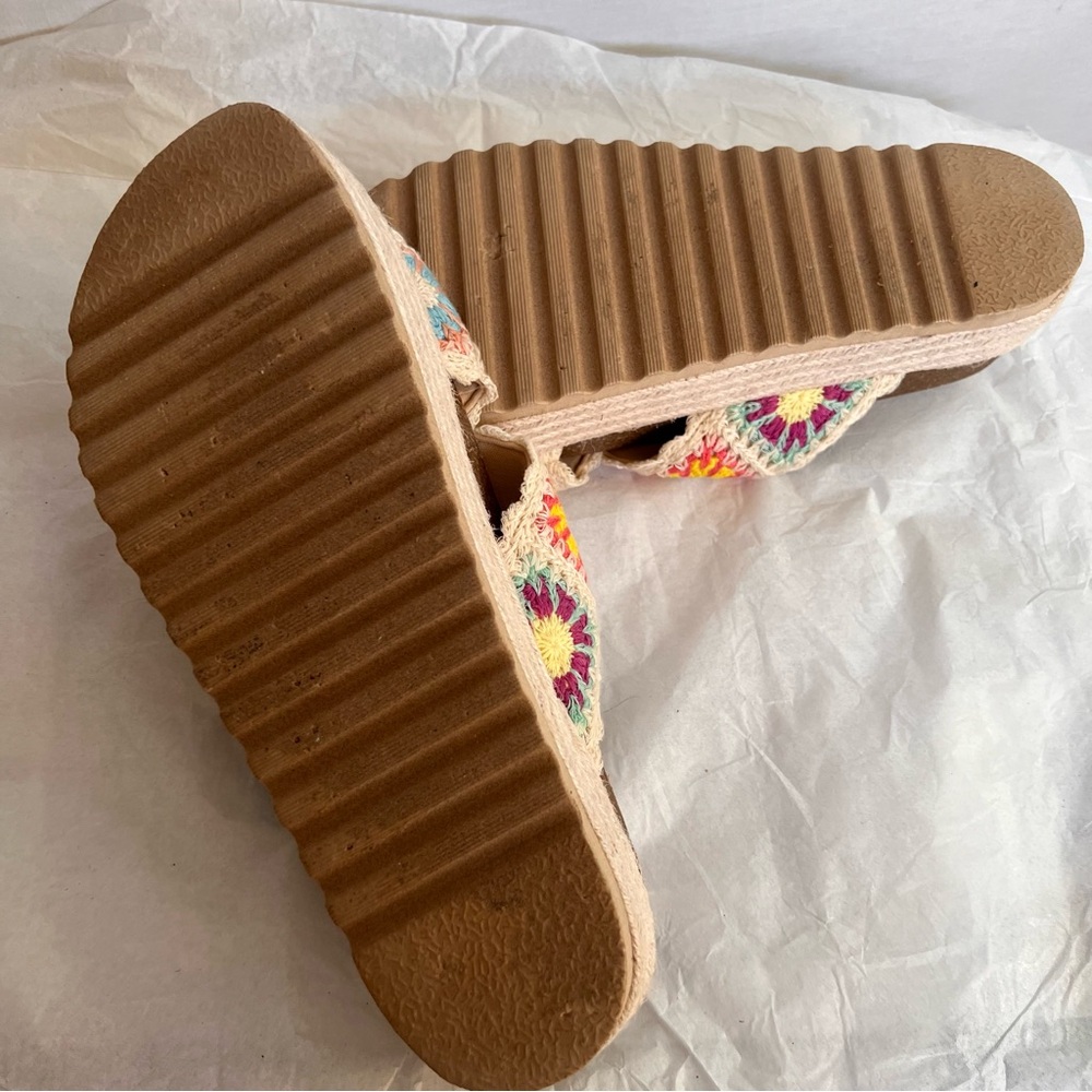 Dirty Laundry Beige Multicolored Patchwork Platfo… - image 8